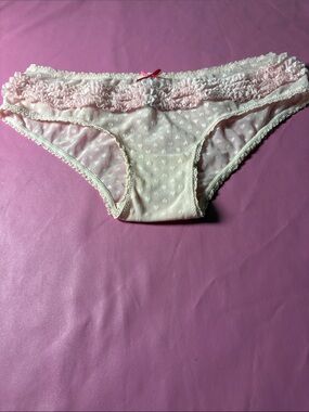 Victoria's Secret Pale Pink & Cream Ruffle Bikini Panty